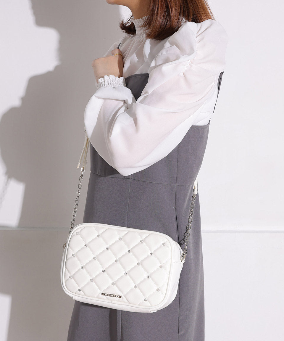 ALTROSE Shoulder Bag Shoulder Quilting Pearl Bijou Crossbody Diagonal Carry Mass Production Landmine Women's Bag Nuts
