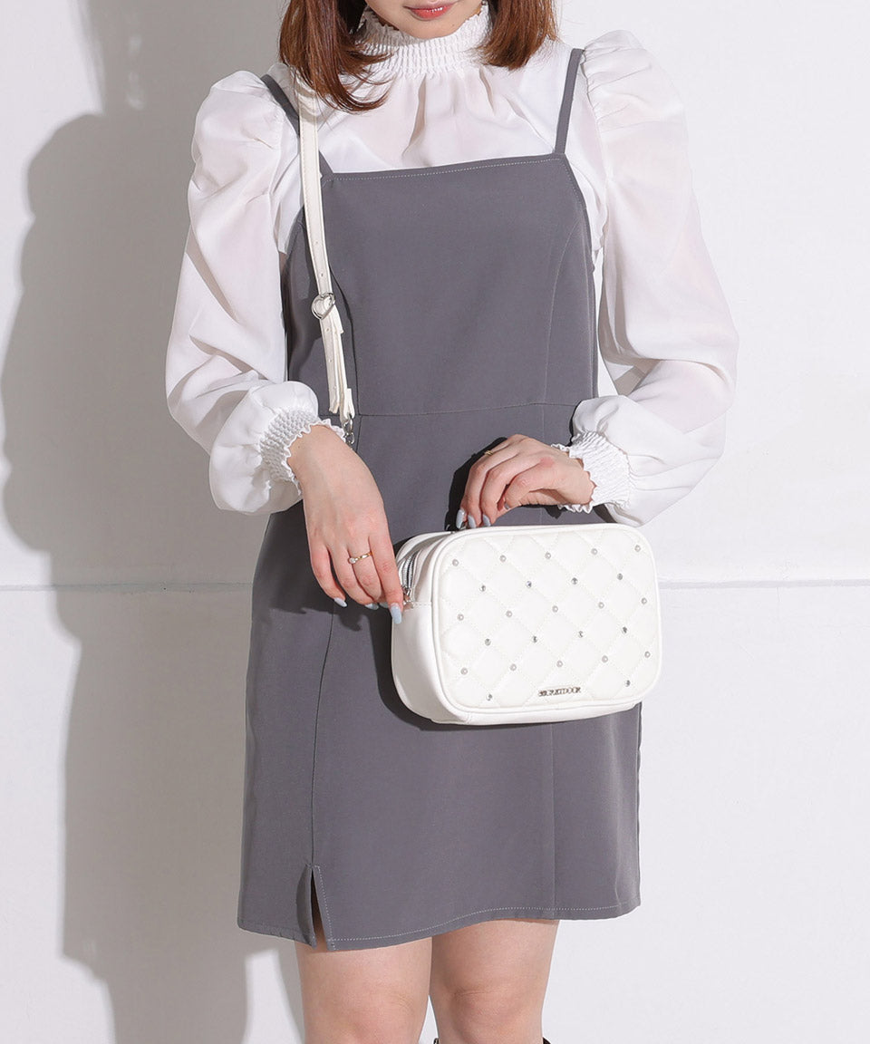 ALTROSE Shoulder Bag Shoulder Quilting Pearl Bijou Crossbody Diagonal Carry Mass Production Landmine Women's Bag Nuts