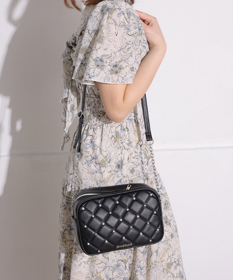 ALTROSE Shoulder Bag Shoulder Quilting Pearl Bijou Crossbody Diagonal Carry Mass Production Landmine Women's Bag Nuts