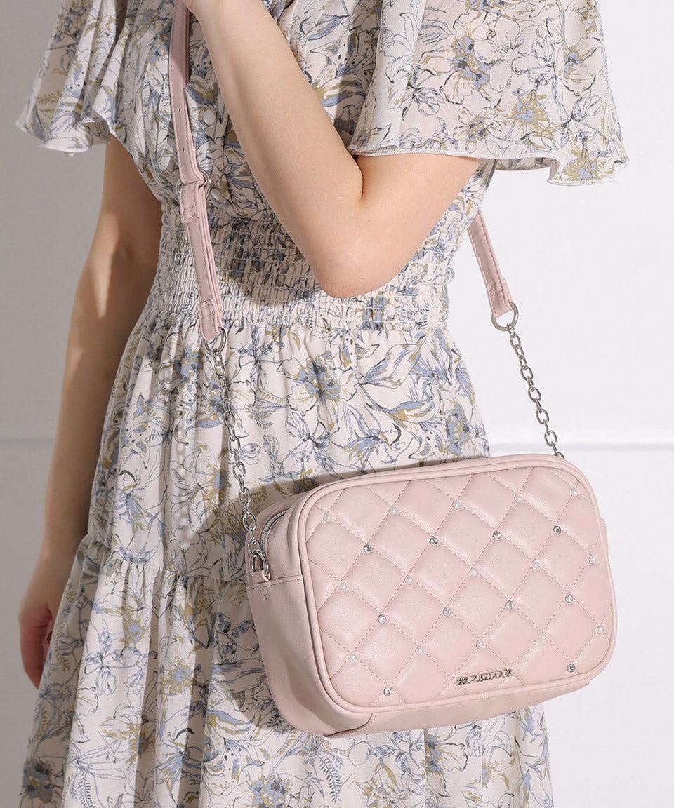 ALTROSE Shoulder Bag Shoulder Quilting Pearl Bijou Crossbody Diagonal Carry Mass Production Landmine Women's Bag Nuts