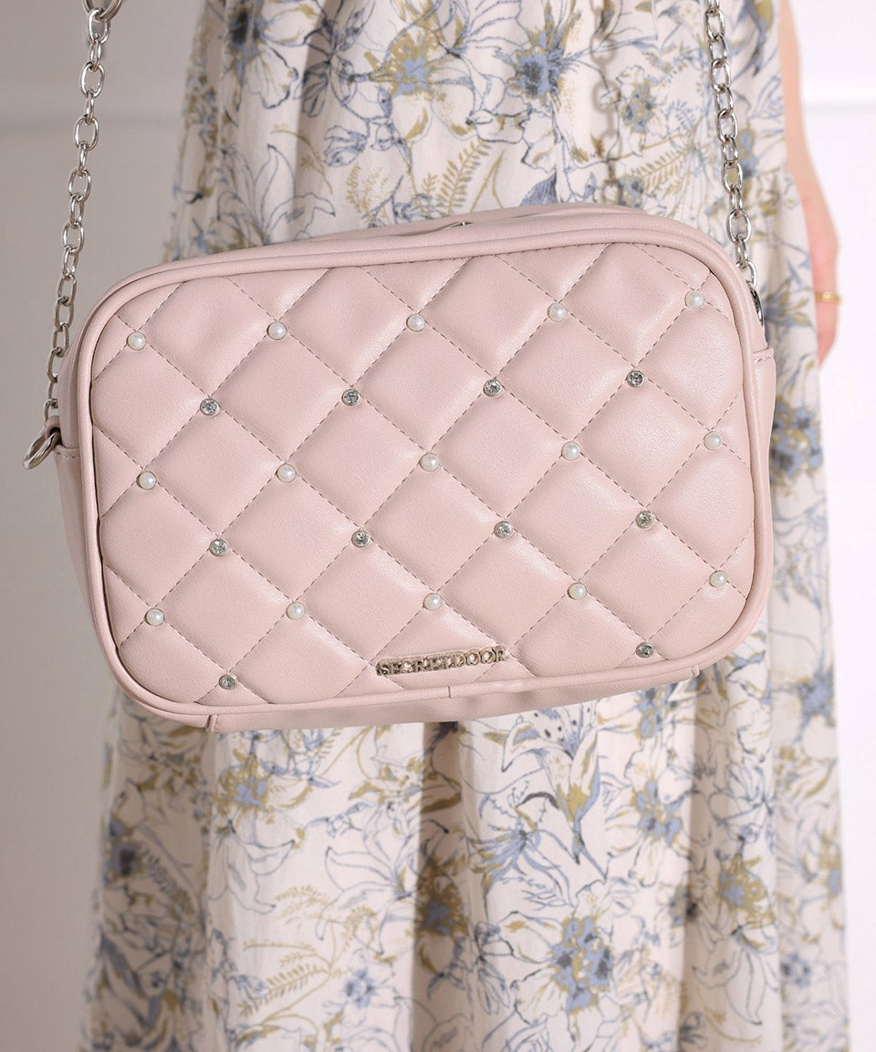 ALTROSE Shoulder Bag Shoulder Quilting Pearl Bijou Crossbody Diagonal Carry Mass Production Landmine Women's Bag Nuts