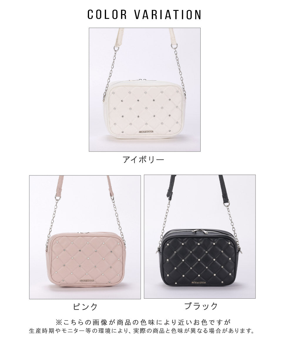 ALTROSE Shoulder Bag Shoulder Quilting Pearl Bijou Crossbody Diagonal Carry Mass Production Landmine Women's Bag Nuts