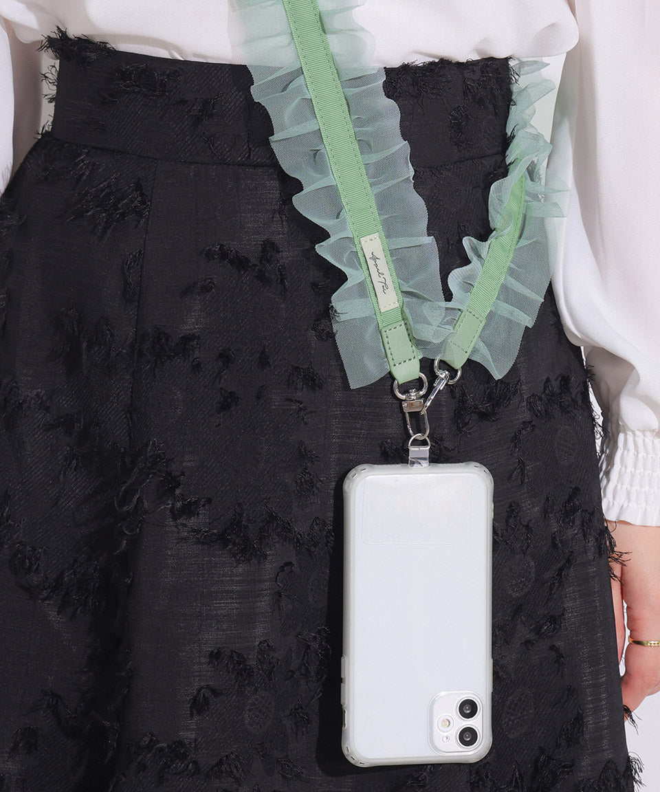 アルトローズ ALTROSE スマホ ショルダー スマホショルダー  ストラップ スマホストラップ 肩掛け 全機種 全機種対応 チュール フリル 推し活 メンカラ