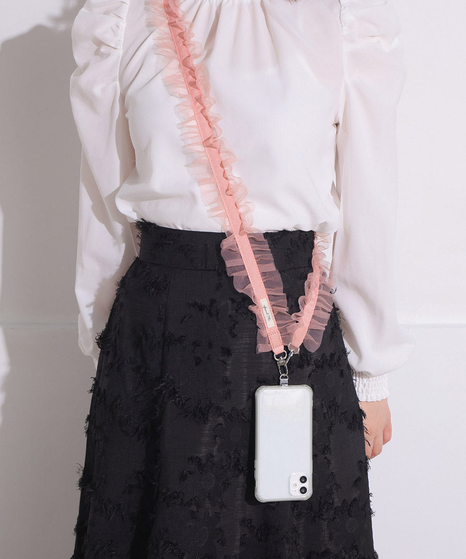 アルトローズ ALTROSE スマホ ショルダー スマホショルダー  ストラップ スマホストラップ 肩掛け 全機種 全機種対応 チュール フリル 推し活 メンカラ