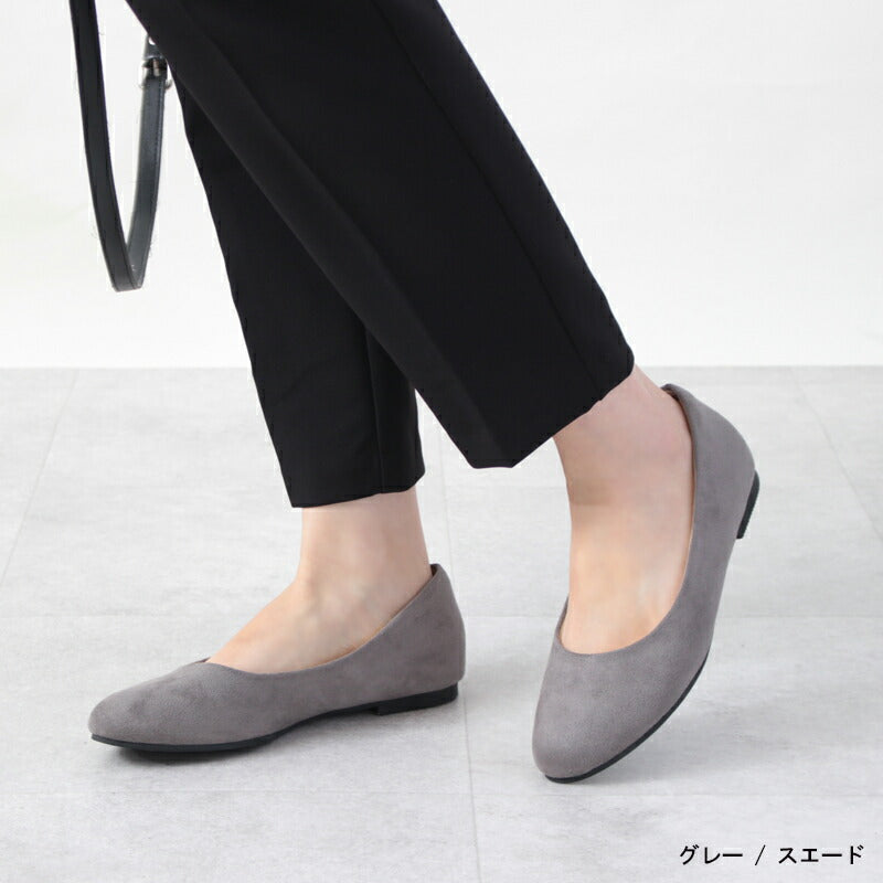 アレッタ ALETTA パンプス 痛くない ローヒール ブラック 黒 幅広 歩きやすい 究極のプレーン ラウンドトゥ 1cmソール ぺたんこ フラット 外反母趾気味拇趾 （ライトオーク（スエード）） ライトオーク（スエード）