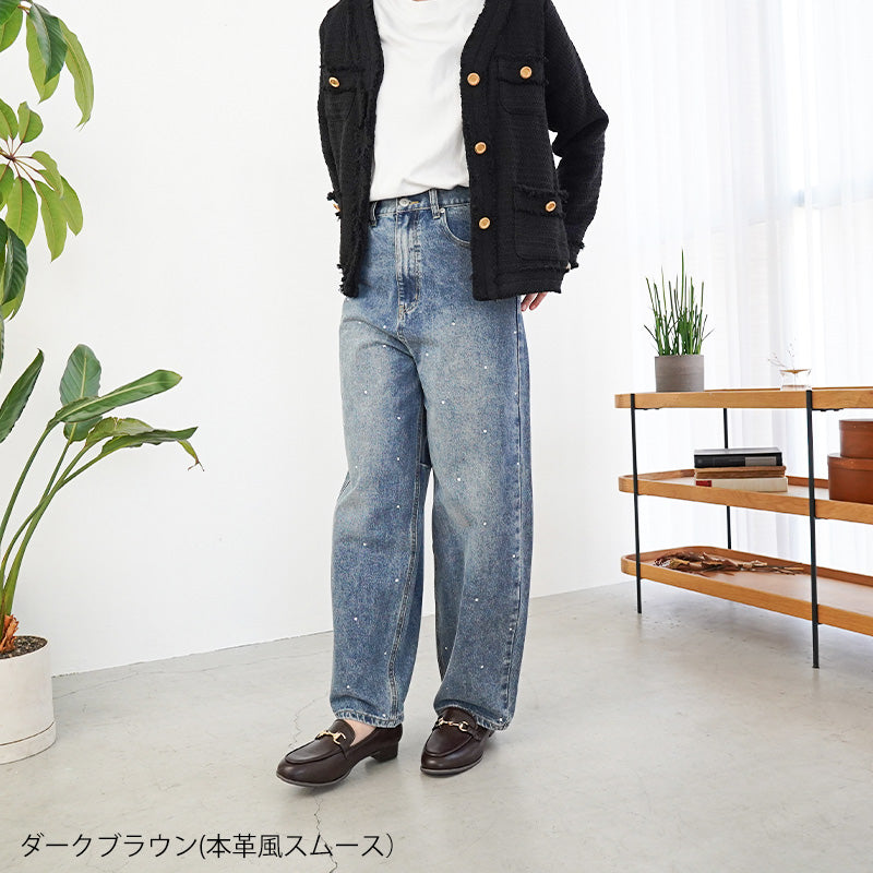 アレッタ ALETTA ローファー レディース ALETTA 防水 ラウンドトゥ 2.5cmヒール パンプス 歩きやすい 疲れない 痛くない 走れる （ベージュ（本革風スムース）） ベージュ（本革風スムース）
