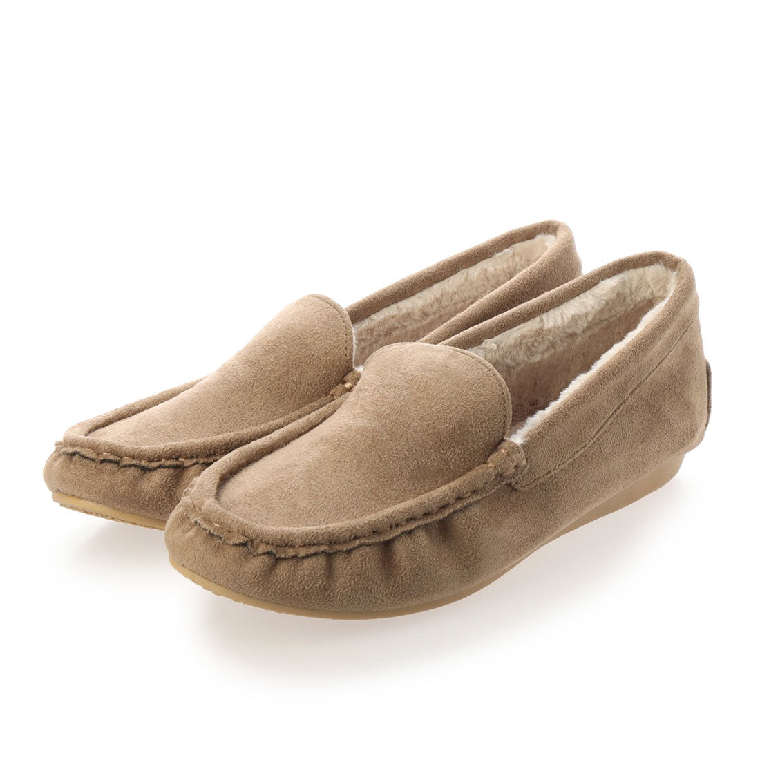 アレッタ ALETTA Lirio blanco フェイクファー モカシンカジュアルシューズ