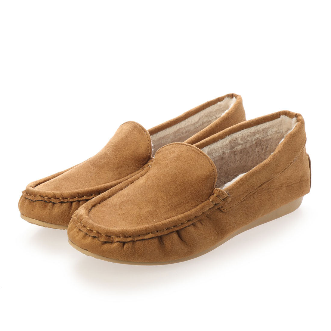 アレッタ ALETTA Lirio blanco フェイクファー モカシンカジュアルシューズ,CA