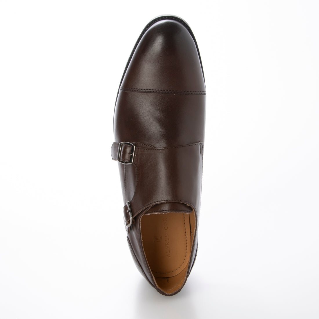 Alfred Cox ALFRED COX Lined with cowhide for breathability, high-quality specification Round toe business shoes for men Double monk straight tip business casual dress shoes Alfred Cox ALFRED COX