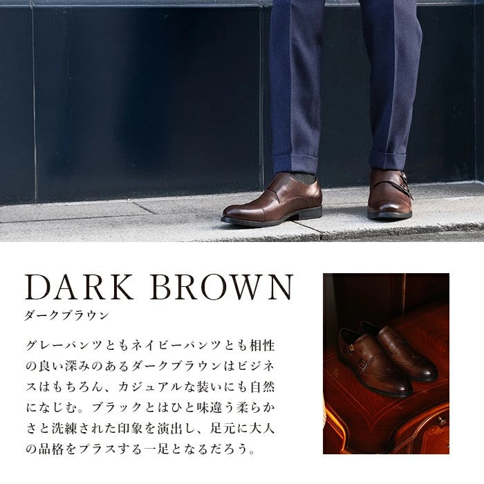 Alfred Cox ALFRED COX Lined with cowhide for breathability, high-quality specification Round toe business shoes for men Double monk straight tip business casual dress shoes Alfred Cox ALFRED COX