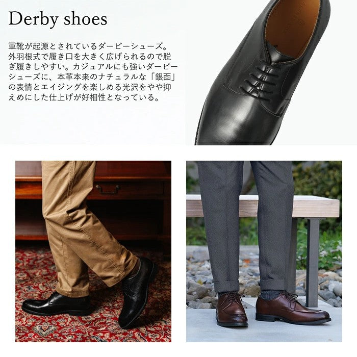 Alfred Cox ALFRED COX High-quality round-toe business shoes for men with a cowhide lining that prevents moisture, Derby style, external wings, straight tip, business casual dress shoes, Alfred Cox ALFRED COX