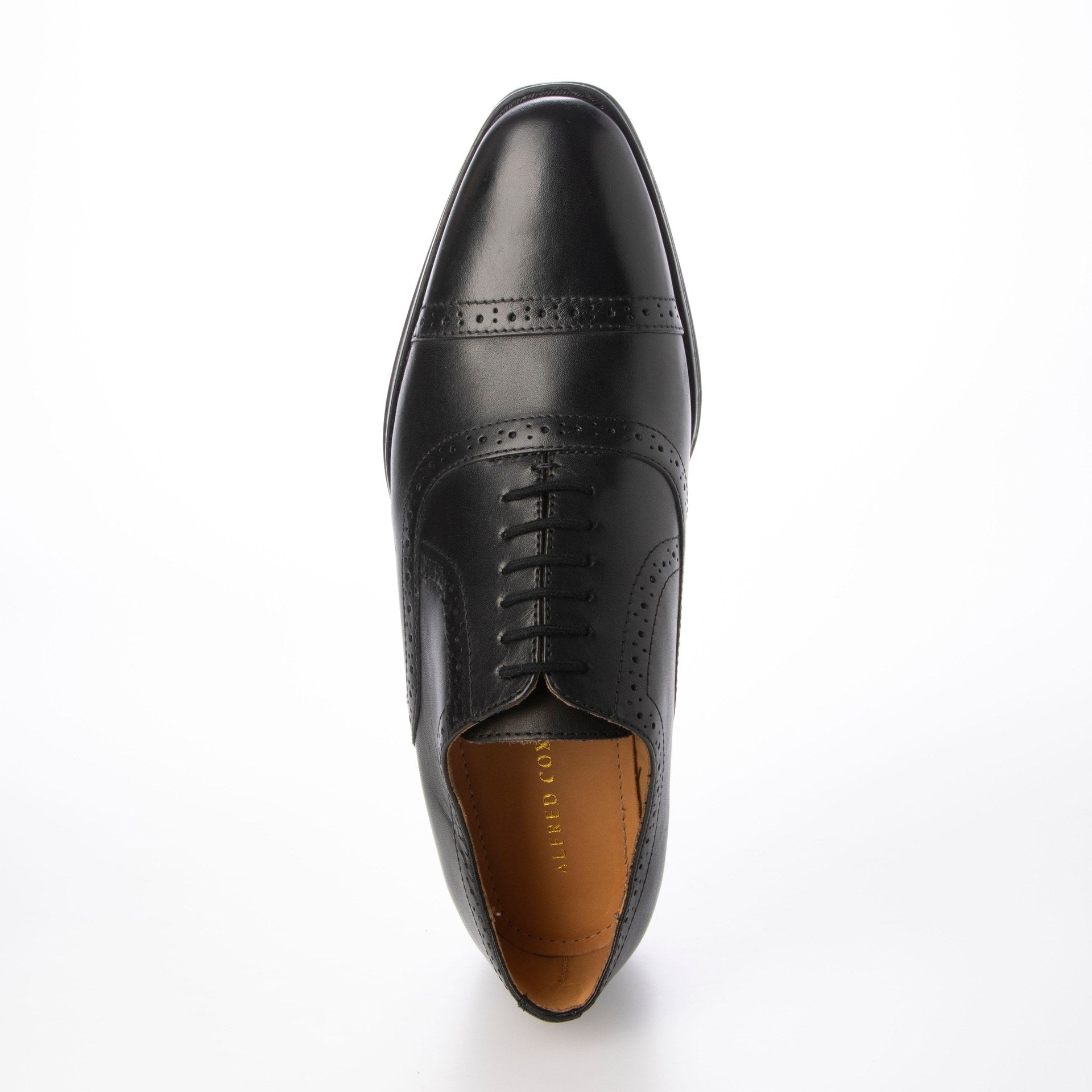 ライニングまで本革で蒸れない セミロングノーズ ビジネスシューズ メンズ オックスフォード 内羽根 クォーターグローブ ビジカジ ドレスシューズ  アルフレッドコックス ALFRED COX