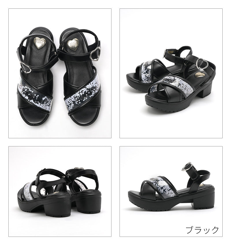 アルジー ALGY ALGY アルジー サンダル キッズ 女の子 ジュニア 靴 シューズ  軽量 かわいい スポーティーサンダル 厚底 クリア ストラップ （ホワイト） ホワイト