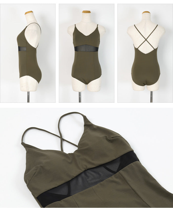 Seedless SEA DRESS Sheer Line Design One-Piece / Swimwear [Non-Returnable Item]
