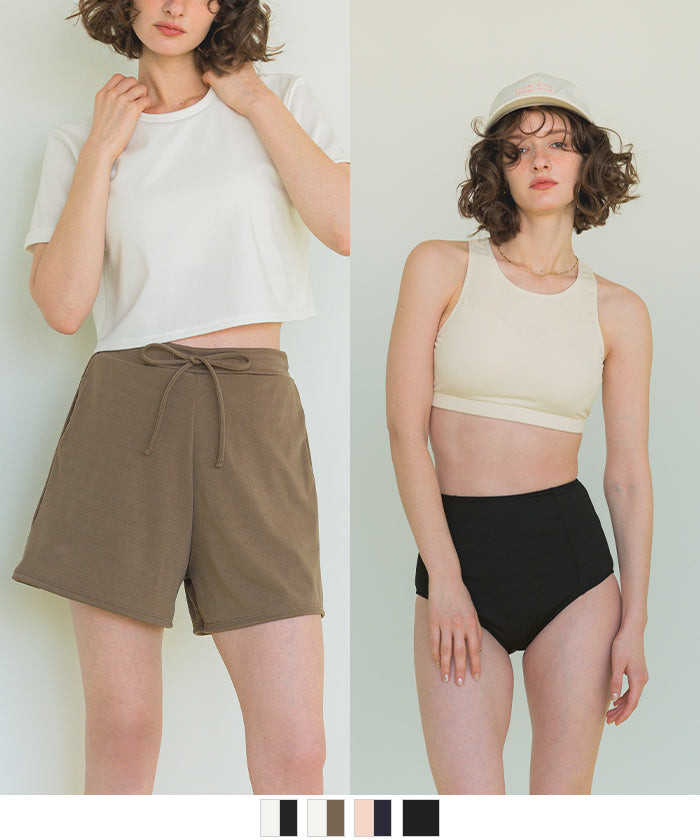 Seedless SEA DRESS 4-piece set / Short-sleeve T-shirt × Shorts × Bikini / Swimwear 【Non-returnable item】
