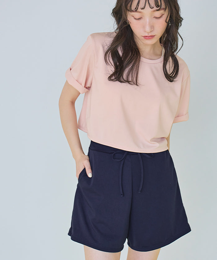 シードレス SEA DRESS 4点セット/半袖Tシャツ×ショートパンツ×ビキニ/水着 【返品不可商品】 （ブラック） ブラック
