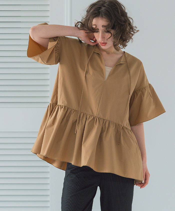 シードレス SEA DRESS セットアップ/ヘムラインフレアブラウス×レギンスラッシュガード 【返品不可商品】 （オフホワイト） オフホワイト