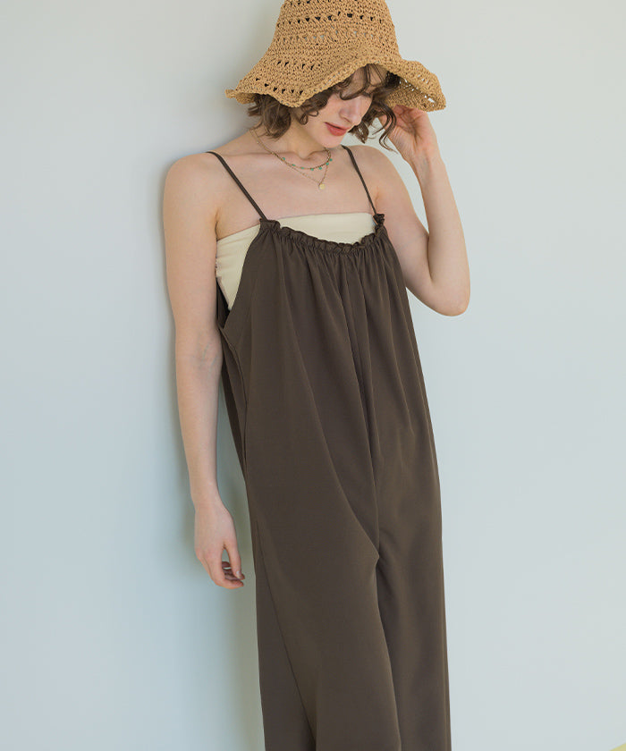 シードレス SEA DRESS 3点セット/キャミソールオールインワン×ビキニ/水着 【返品不可商品】 （ダークブラウン） ダークブラウン