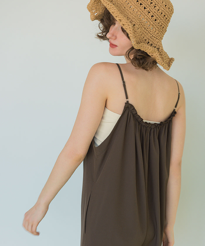 シードレス SEA DRESS 3点セット/キャミソールオールインワン×ビキニ/水着 【返品不可商品】 （ダークブラウン） ダークブラウン