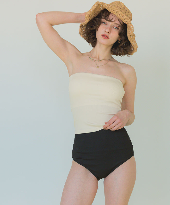 シードレス SEA DRESS 3点セット/キャミソールオールインワン×ビキニ/水着 【返品不可商品】 （ダークブラウン） ダークブラウン