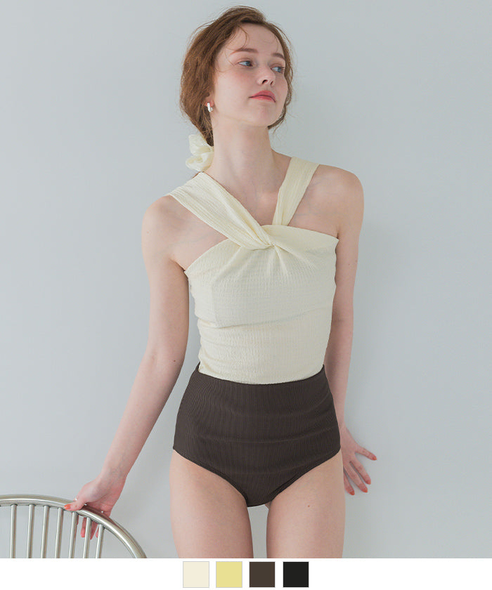 シードレス SEA DRESS ツイストノースリーブハイウエストビキニ/セット水着 【返品不可商品】 （ブラック） ブラック