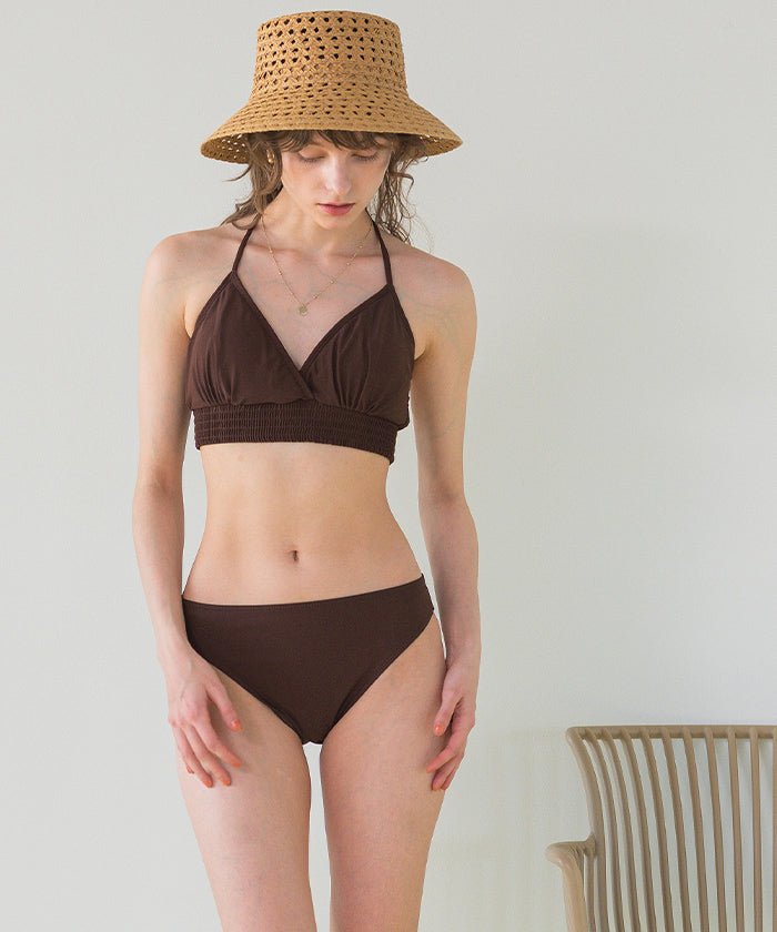 シードレス SEA DRESS バックリボンホルターネックビキニ/水着 【返品不可商品】 （小花柄/ブラック） 小花柄/ブラック