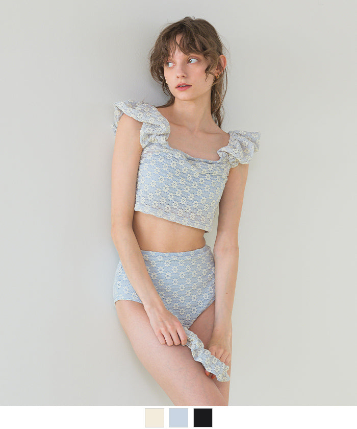 シードレス SEA DRESS シュシュ付レースオフショルダービキニ/セット水着 【返品不可商品】 （ブルー） ブルー