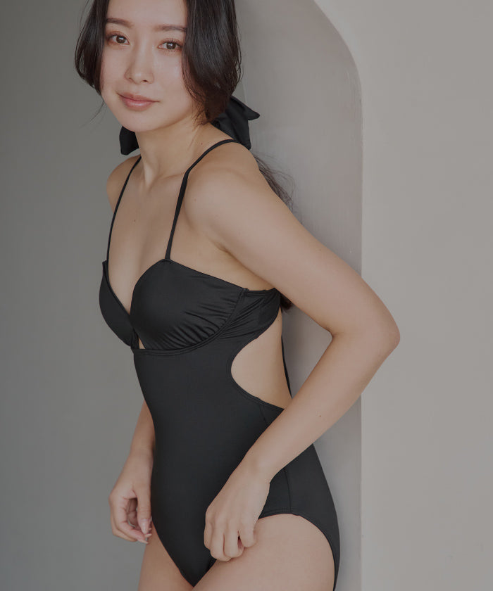 シードレス SEA DRESS シュシュ付バッククロスワンピース/水着 【返品不可商品】 （ブラック） ブラック