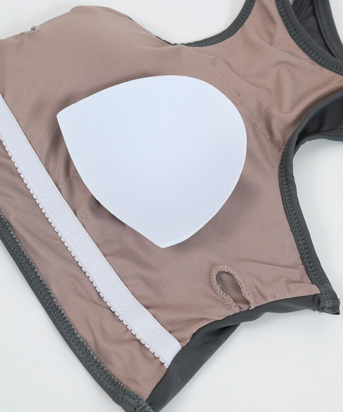 シードレス SEA DRESS カットアウトアメリカンスリーブビキニ/水着 【返品不可商品】 （チャコール） チャコール