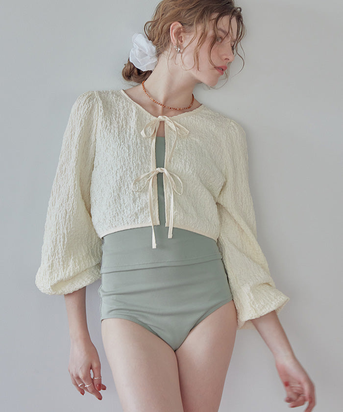 シードレス SEA DRESS 3点セット/2wayジャガードラッシュガード×ビキニ/水着 【返品不可商品】 （ブラック） ブラック