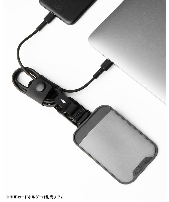 アルパカ ALPAKA アルパカ ネックストラップ TypeーC to TypeーCケーブル 60W 1m USBーC ケーブル 充電器 急速充電 TYPEC ALPAKA HUB L （ブラック） ブラック