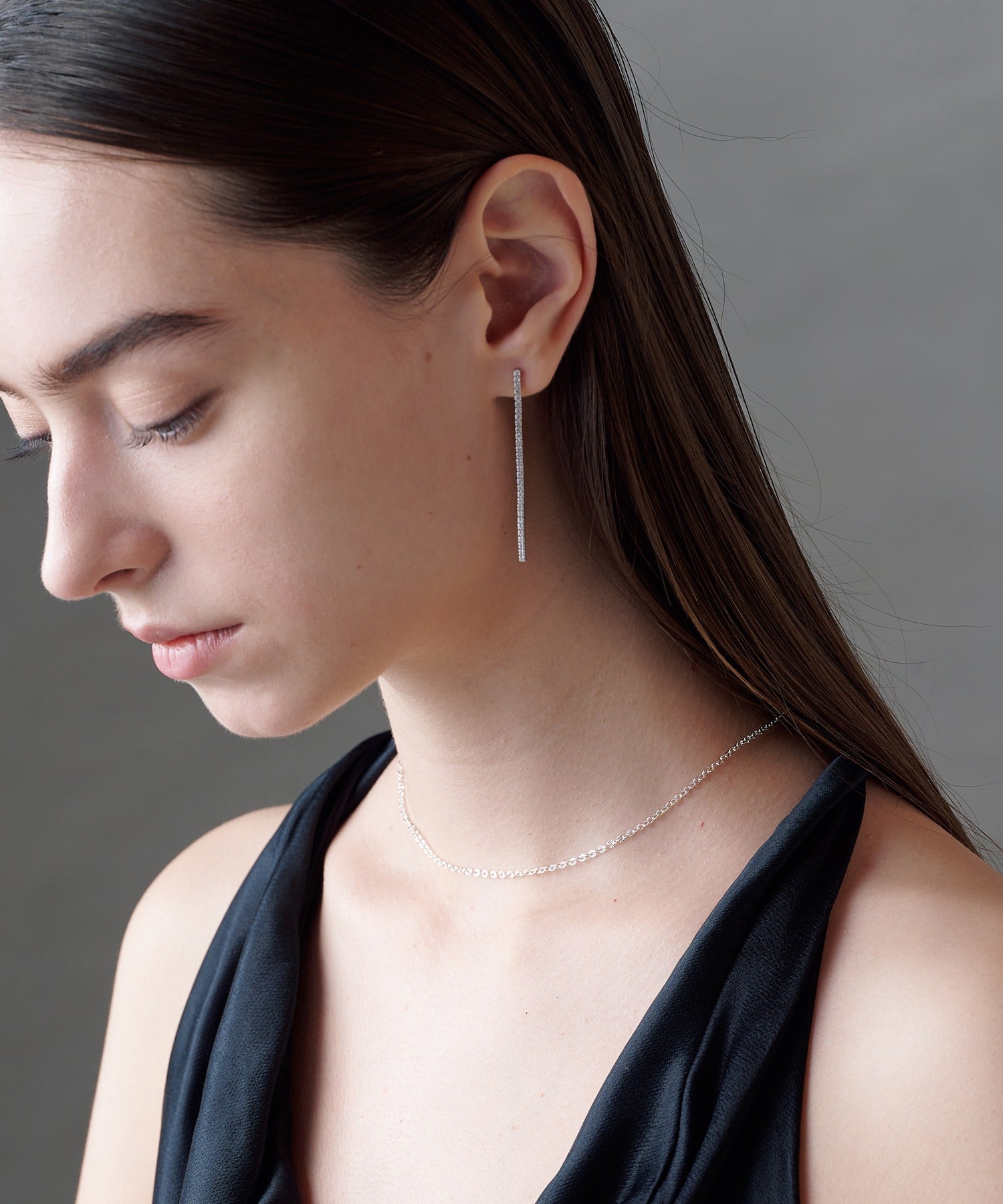 アリュレル ALLURELLE グリッターチェーンネックレス KNF127 （シルバー） シルバー