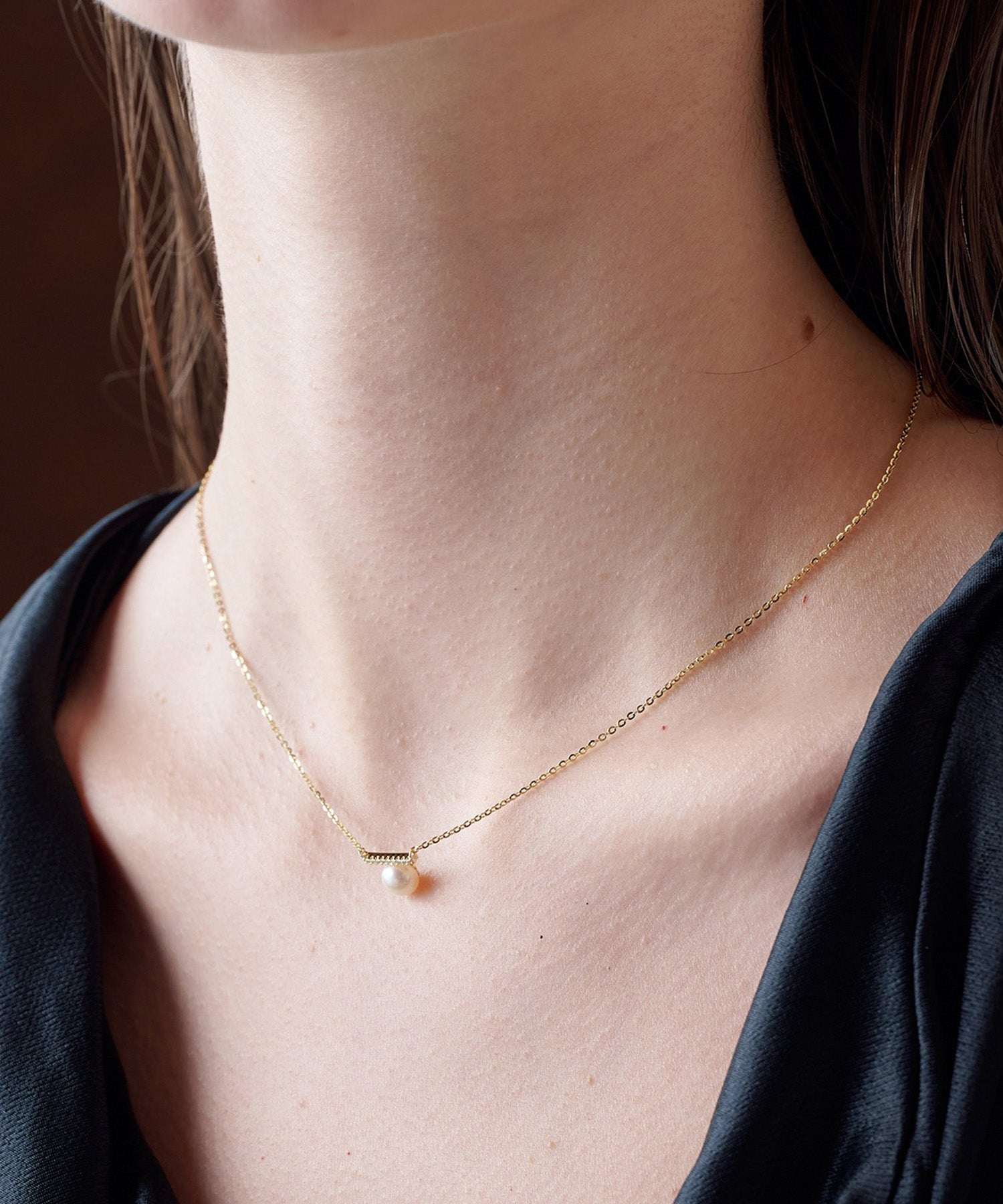 アリュレル ALLURELLE パール×ジルコニアネックレス KNF127 （ゴールド） ゴールド