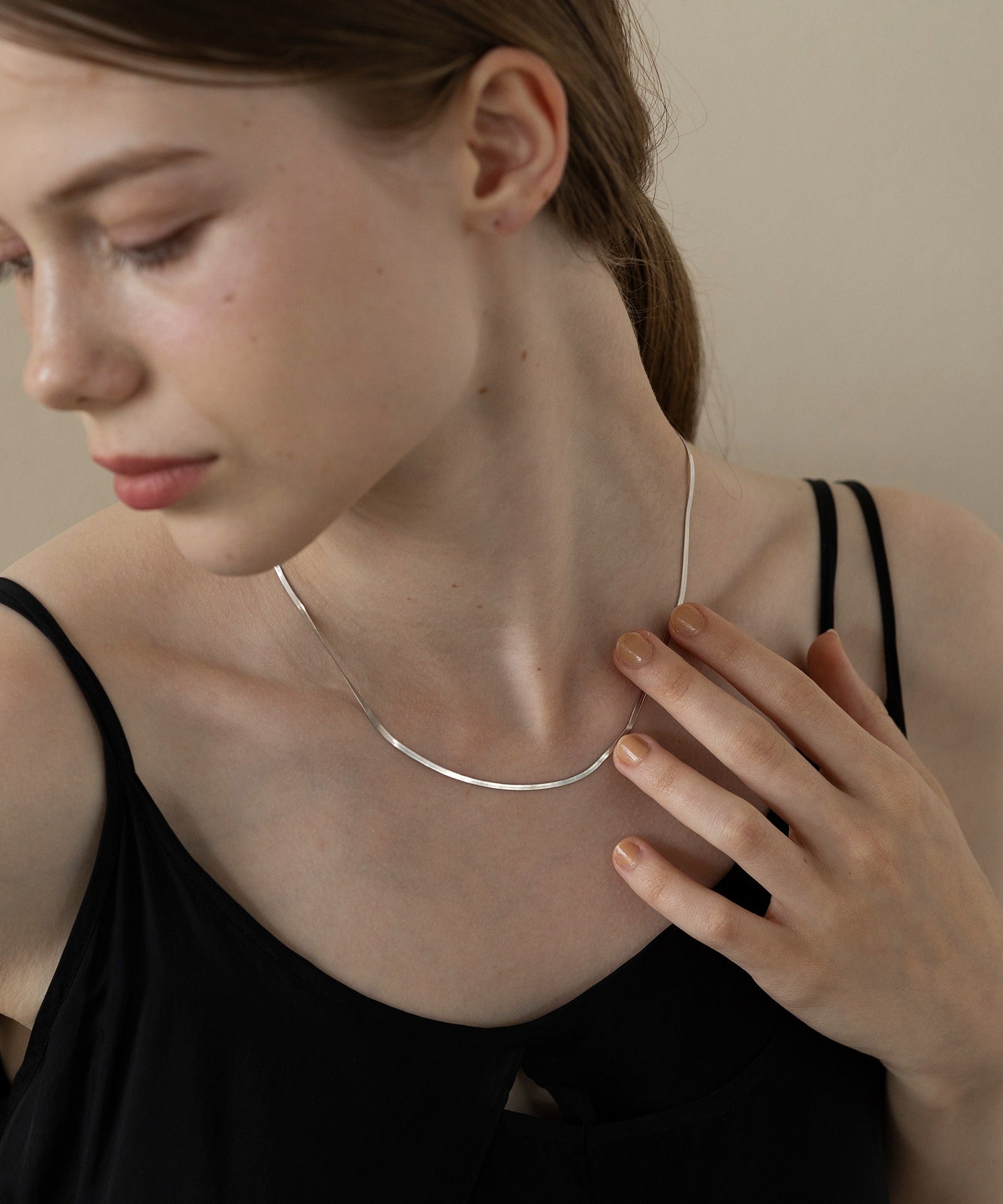 アリュレル ALLURELLE スネークチェーンネックレス KNF127 （シルバー） シルバー