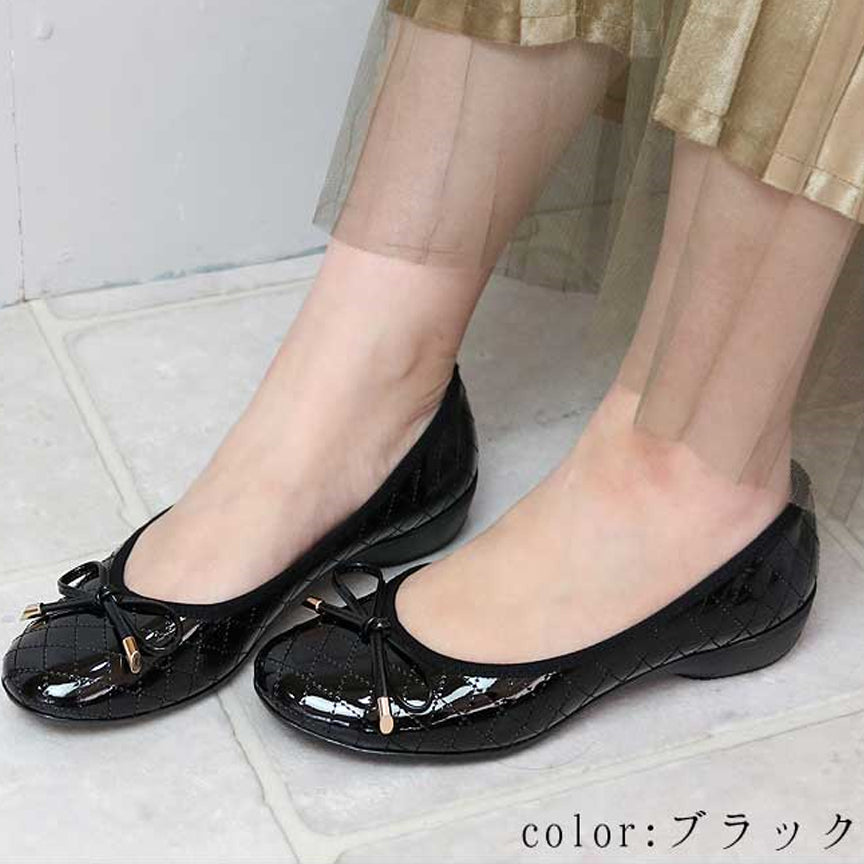 エーシーデザイン バイ アルファキュービック ALPHA CUBIC glitter 日本製 軽量 モールドソールキルティングステッチバレエシューズ （ブラック） ブラック