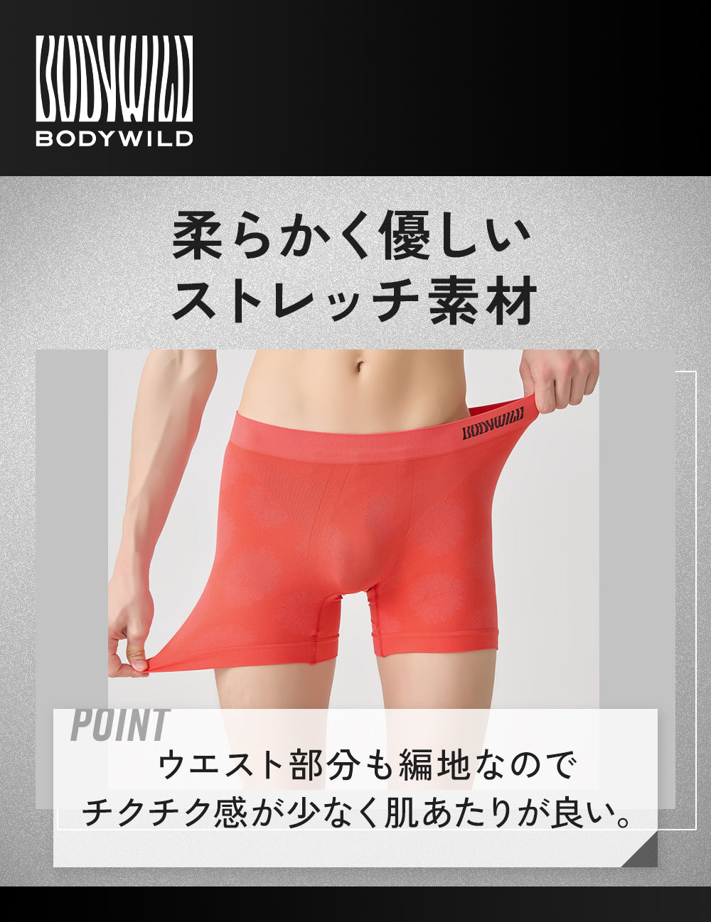 ボディワイルド BODY WILD 【3D-Boxer/メッシュ】ボクサーパンツ（前とじ） 【返品不可商品】 （ブラック） ブラック