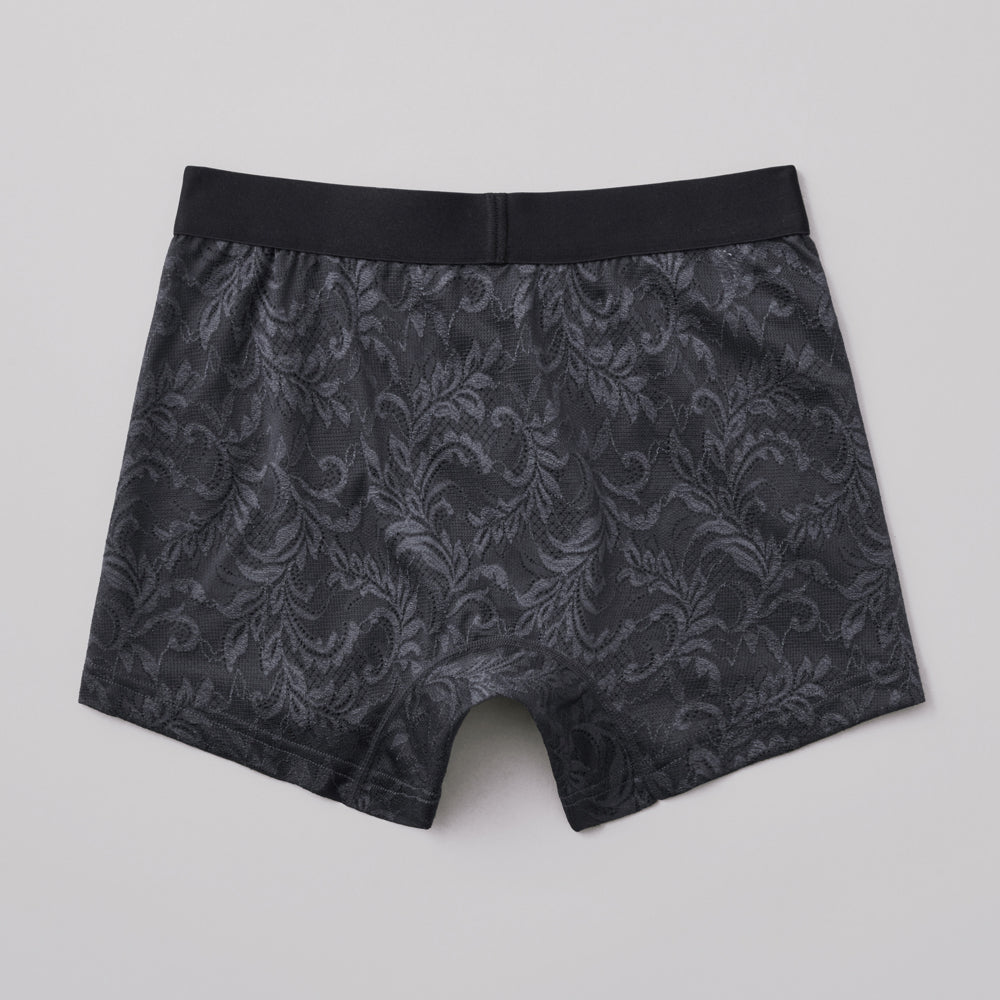 ボディワイルド BODY WILD ボクサーパンツ ラッセルレース アラベスク柄 【返品不可商品】 （チャコールグレー） チャコールグレー