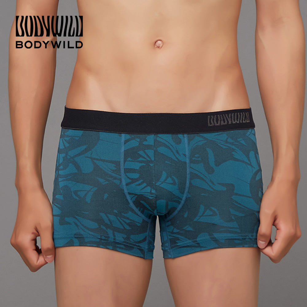 ボディワイルド BODY WILD 【ジャガード編み】ボクサーパンツ（前とじ） 【返品不可商品】 （ダークブルー） ダークブルー