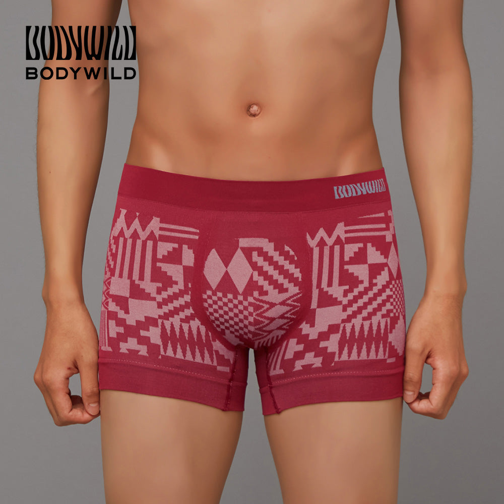 ボディワイルド BODY WILD 【3D-Boxer】ボクサーパンツ（前とじ） 【返品不可商品】 （ダークレッド） ダークレッド