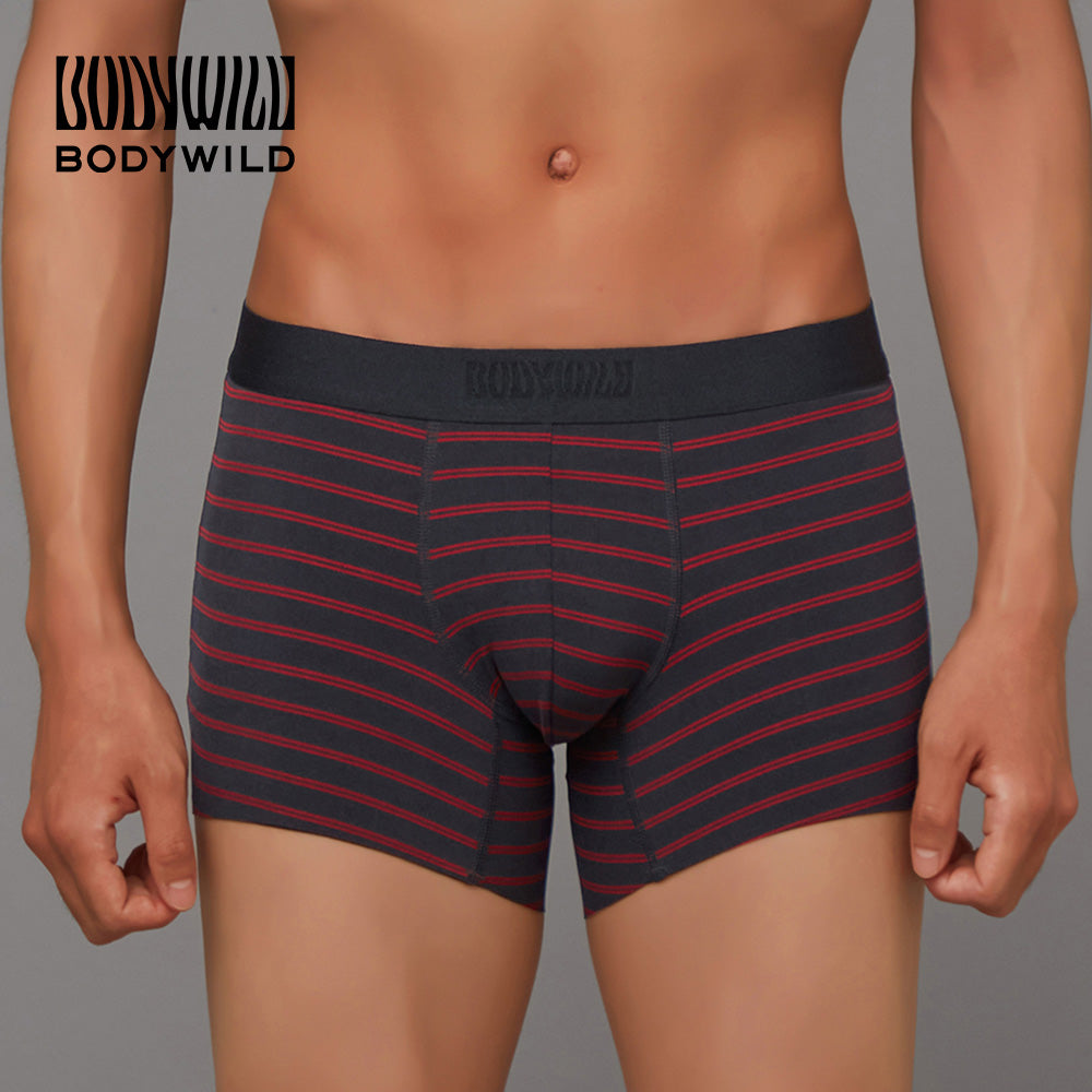 ボディワイルド BODY WILD 【BLACK DESIGN】ボクサーパンツ(前とじ) 【返品不可商品】 （ダークレッド） ダークレッド