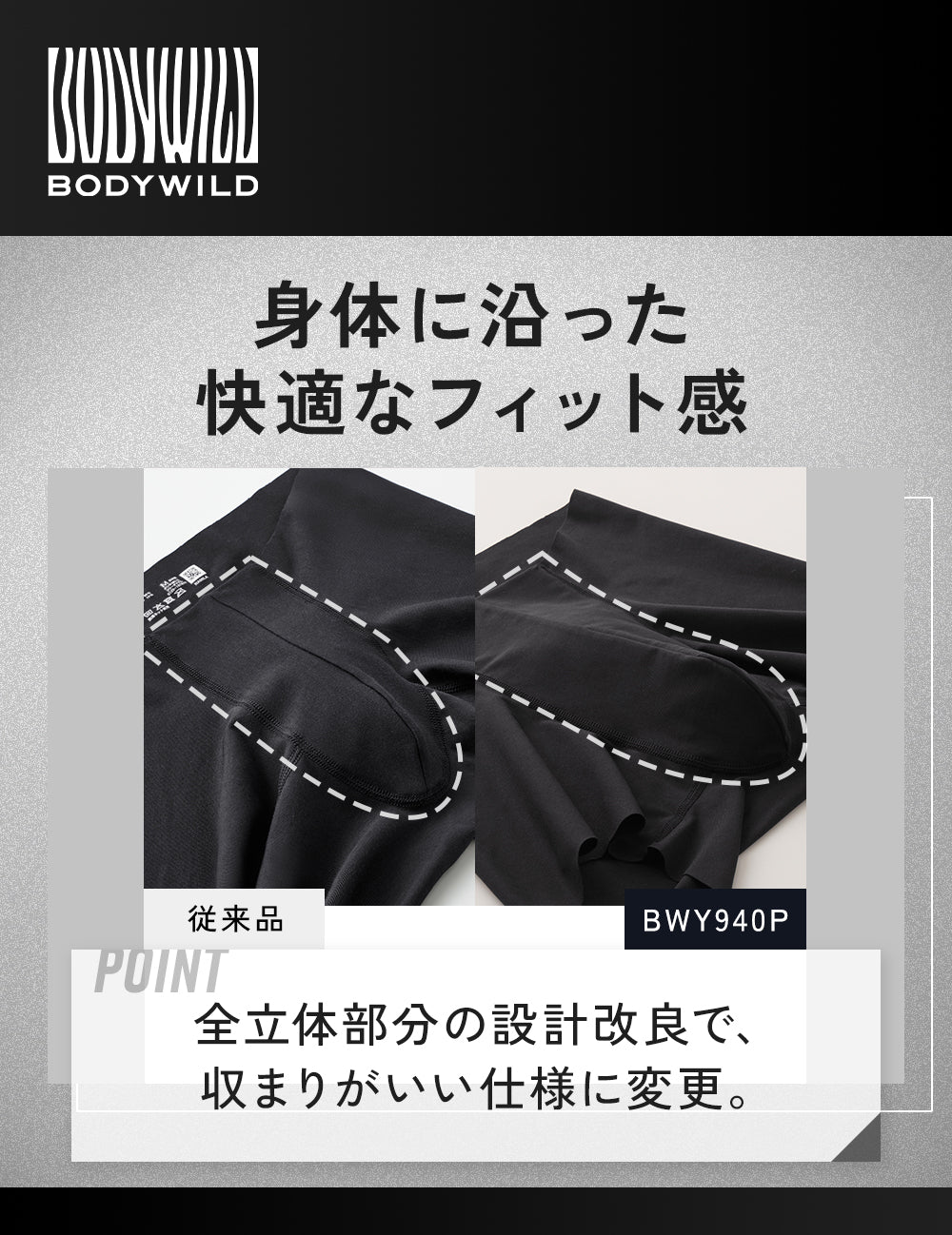 ボディワイルド BODY WILD 【腰ゴムなし】ボクサーパンツ（前とじ）【返品不可商品】 （ブラック） ブラック