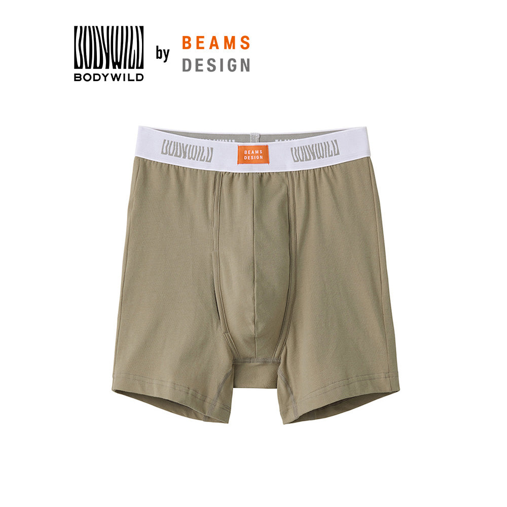 ボディワイルド BODY WILD 【BODY WILD by BEAMS DESIGN】股上深め ボクサーパンツ（前あき）【返品不可商品】 （ベージュ） ベージュ