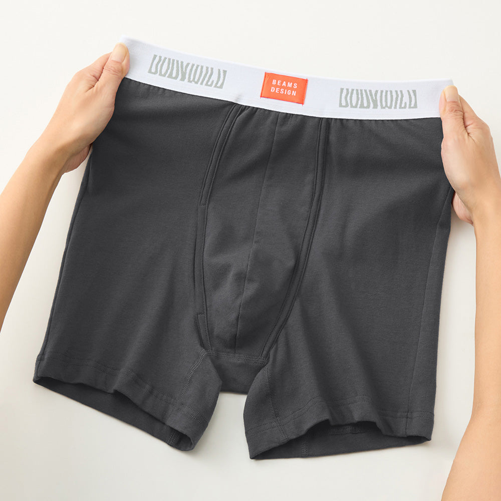ボディワイルド BODY WILD 【BODY WILD by BEAMS DESIGN】股上深め ボクサーパンツ（前あき）【返品不可商品】 （ベージュ） ベージュ