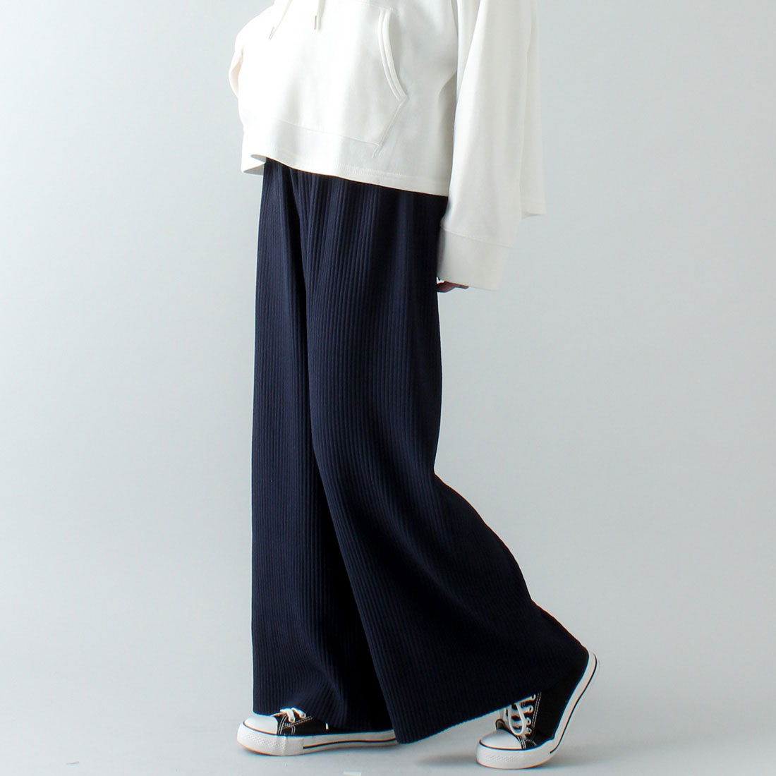 ジュノア JUNOAH プリーツリラックスワイドパンツ