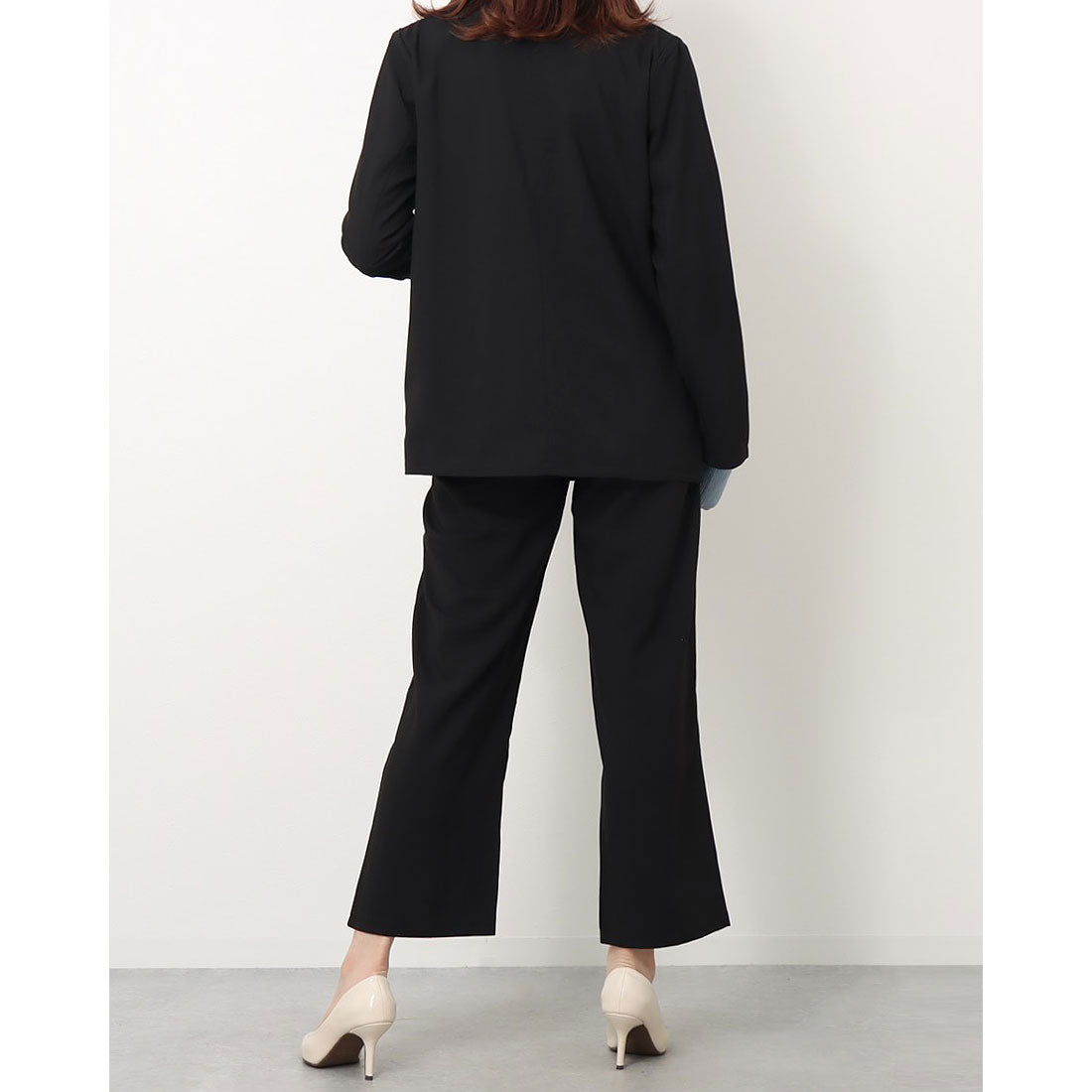 ジュノア JUNOAH 2つボタンダブルジャケットセットアップ（ブラック） ブラック