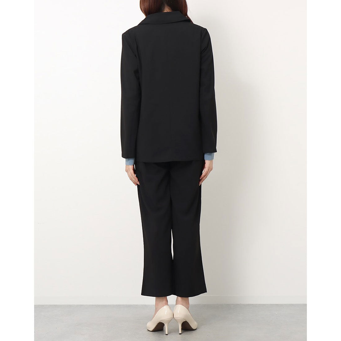 ジュノア JUNOAH 2つボタンダブルジャケットセットアップ（ブラック） ブラック