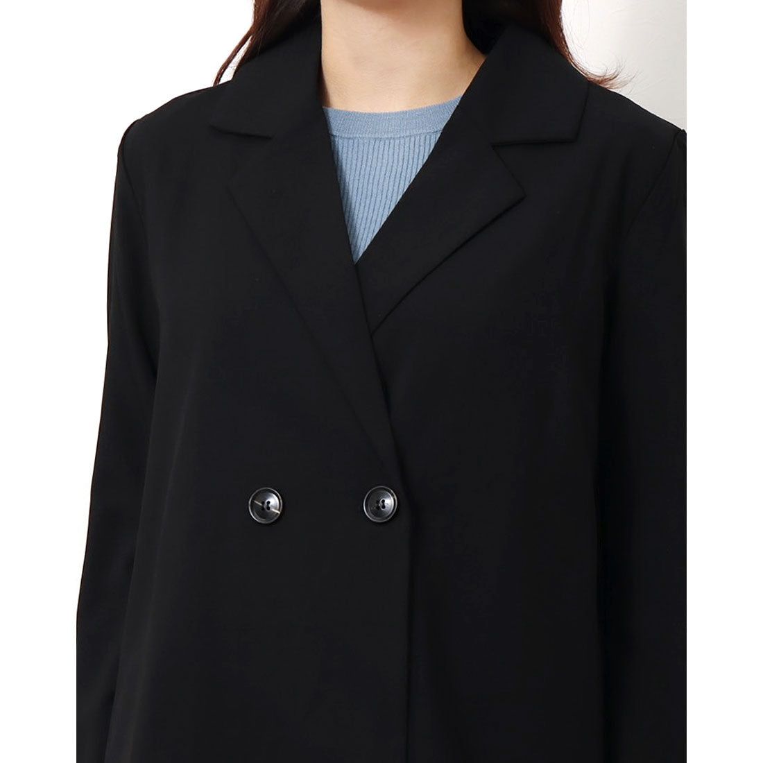 ジュノア JUNOAH 2つボタンダブルジャケットセットアップ（ブラック） ブラック