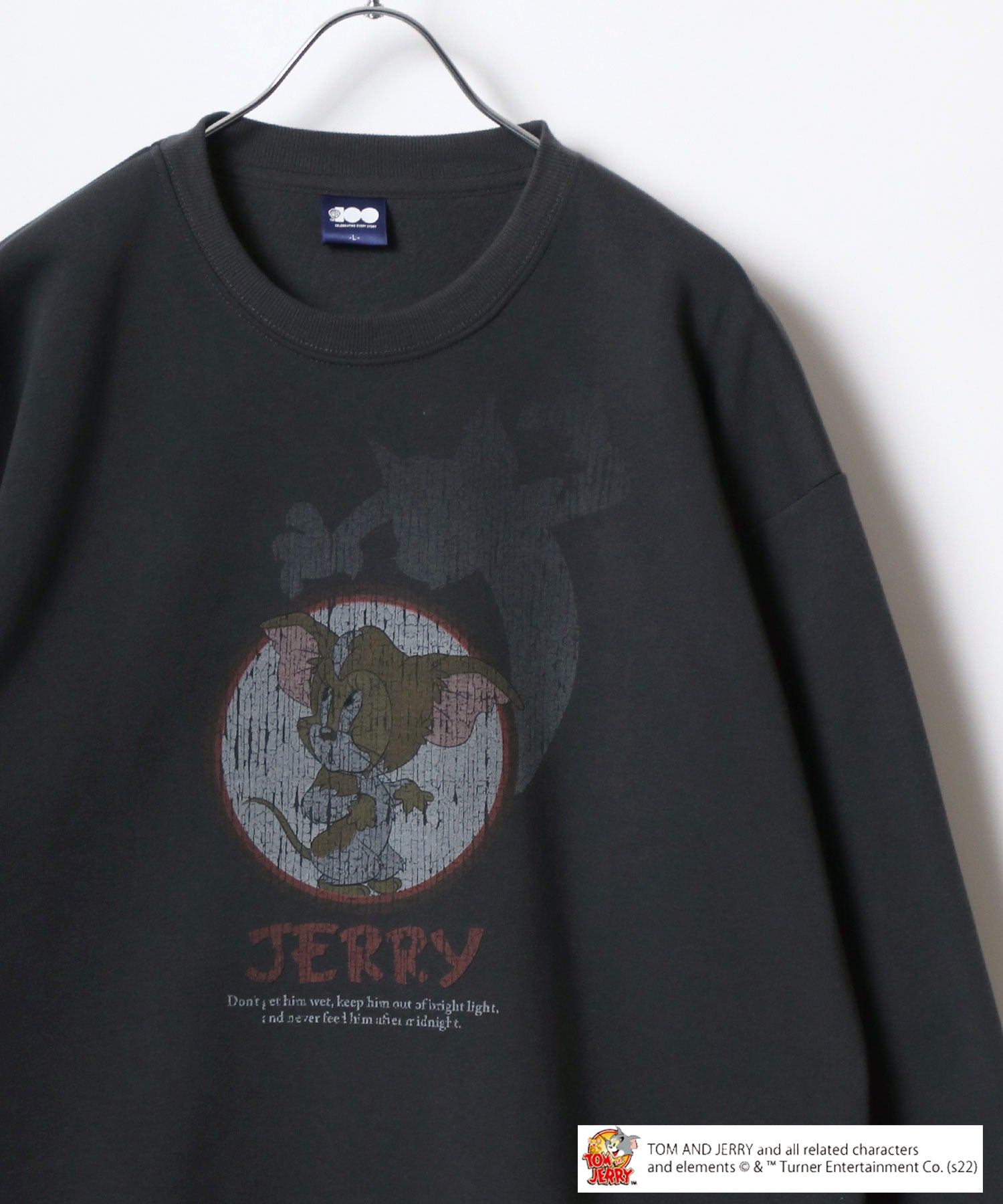 Tom and Jerry Vintage-like Pigment Style Front/Back Print Fleece Lined Oversized Sweatshirt for Women and Men Trainer