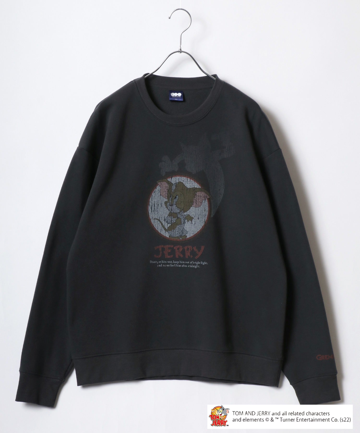 Tom and Jerry Vintage-like Pigment Style Front/Back Print Fleece Lined Oversized Sweatshirt for Women and Men Trainer