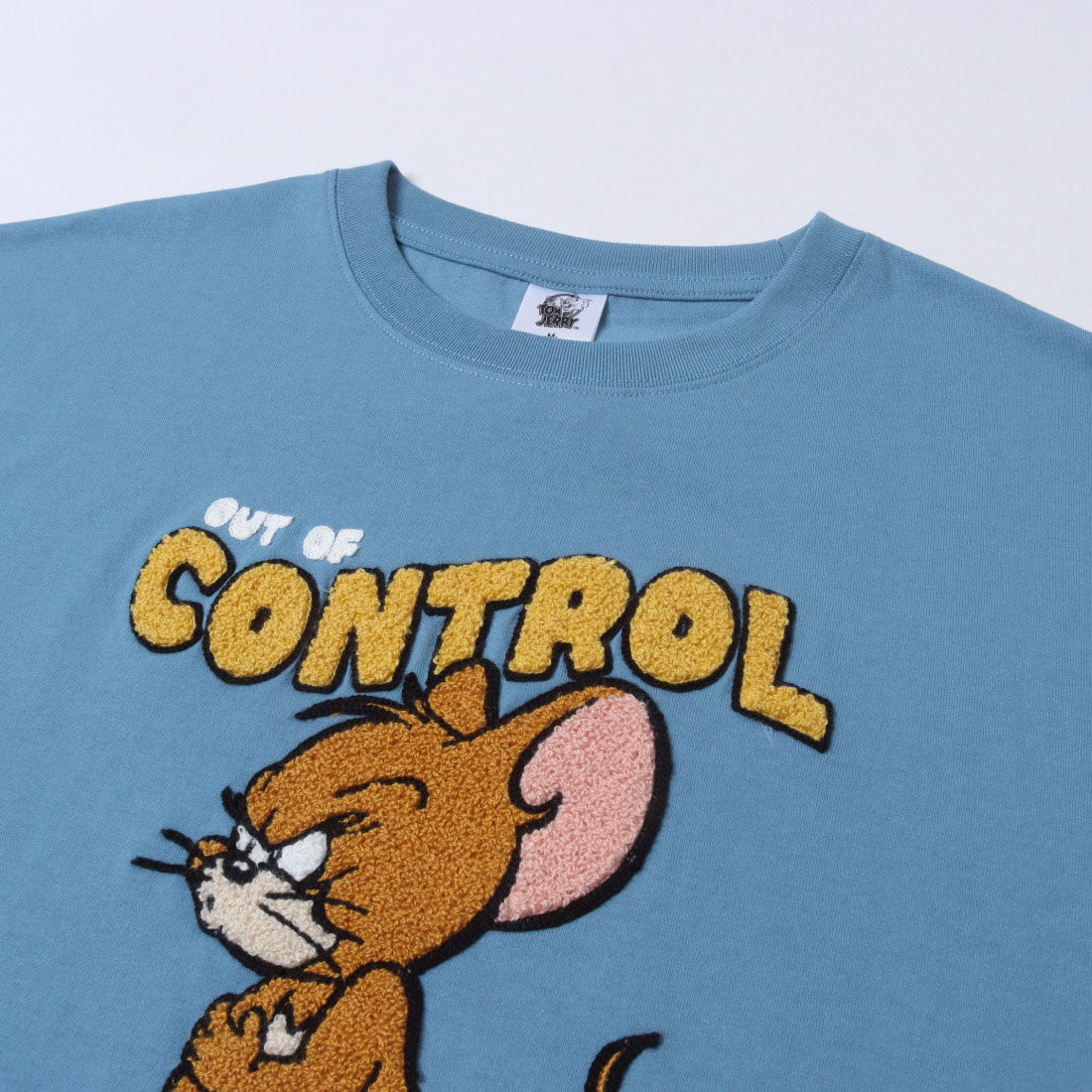 トムトジェリー TOM and JERRY TJ フロント サガラ 刺繍 Tシャツ トムとジェリー （スミクロ） スミクロ
